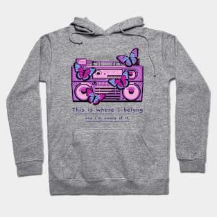 retro Radio Music Lover Butterflies Hoodie